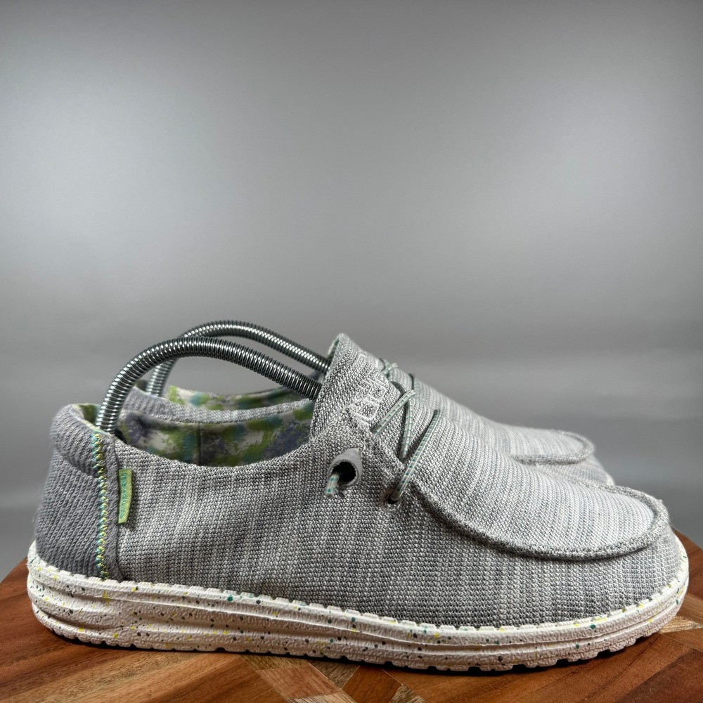 Hey Dude Wendy Stretch Pearl River Gray Knit Slip On Shoes Womens 11 121413348